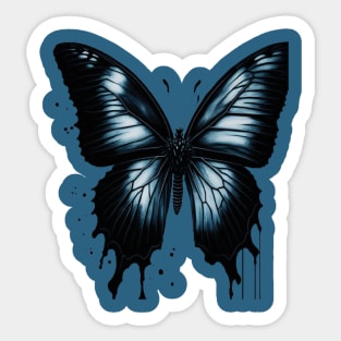 black watercolor butterfly Sticker